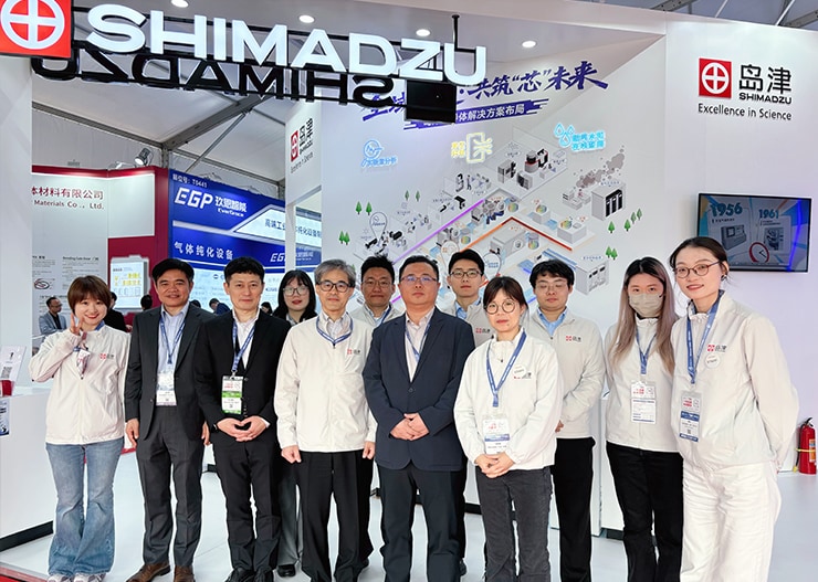 SSL personnel in charge of the Shimadzu exhibition at Semicon China 2026