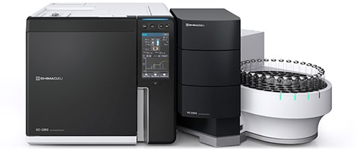 The Nexis GC-2060 gas chromatograph (left) and the HS-20 NX headspace sampler used to analyzed aroma compounds in Japanese Sake