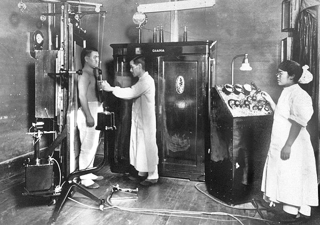 Examining a Patient with an X-Ray System, circa 1921